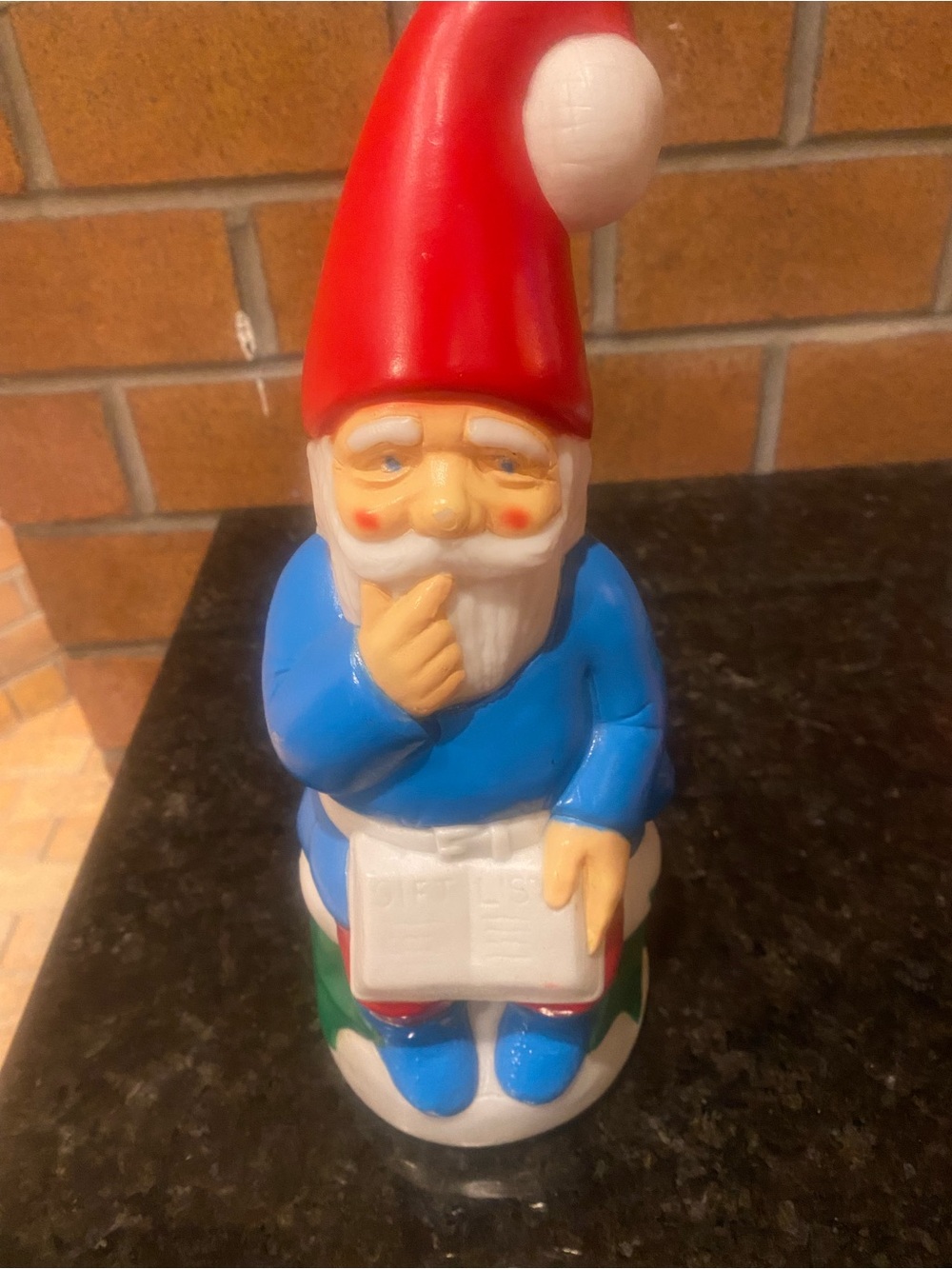 Plastic Garden Gnome Figurine in Red and Blue - Decorative Home Accent